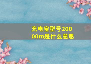 充电宝型号20000m是什么意思