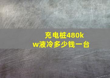 充电桩480kw液冷多少钱一台