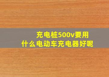 充电桩500v要用什么电动车充电器好呢