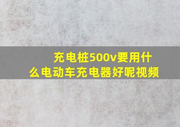 充电桩500v要用什么电动车充电器好呢视频