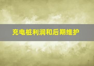 充电桩利润和后期维护