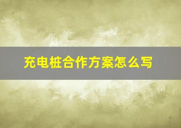 充电桩合作方案怎么写