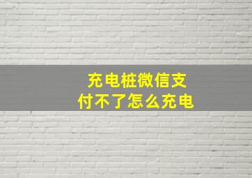 充电桩微信支付不了怎么充电