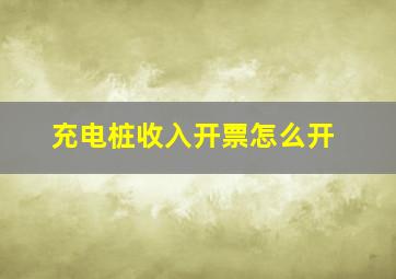 充电桩收入开票怎么开