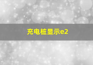 充电桩显示e2