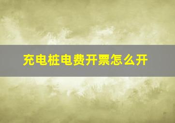 充电桩电费开票怎么开