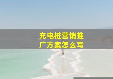 充电桩营销推广方案怎么写