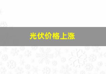 光伏价格上涨