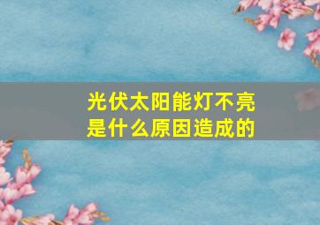 光伏太阳能灯不亮是什么原因造成的