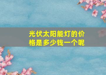 光伏太阳能灯的价格是多少钱一个呢