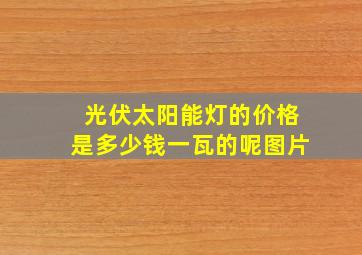 光伏太阳能灯的价格是多少钱一瓦的呢图片