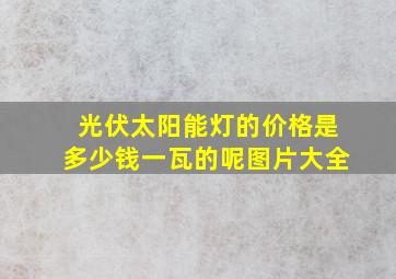 光伏太阳能灯的价格是多少钱一瓦的呢图片大全