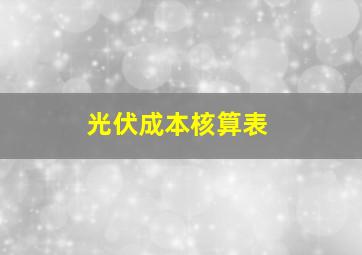 光伏成本核算表