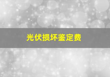 光伏损坏鉴定费