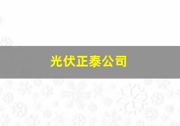 光伏正泰公司