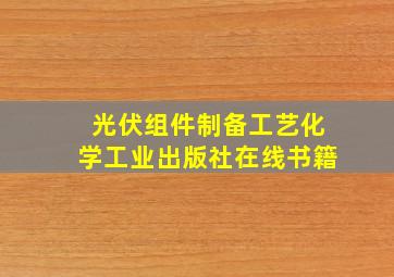 光伏组件制备工艺化学工业出版社在线书籍