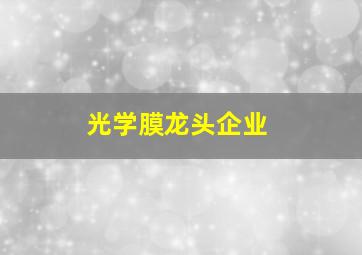 光学膜龙头企业