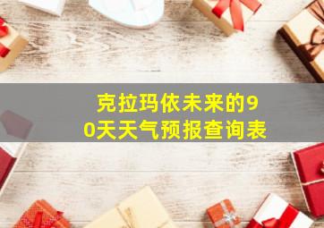 克拉玛依未来的90天天气预报查询表