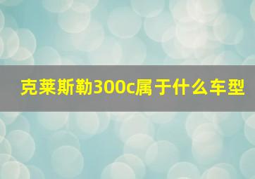 克莱斯勒300c属于什么车型