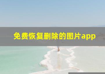 免费恢复删除的图片app