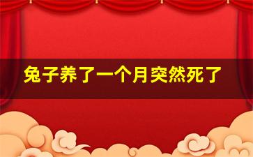 兔子养了一个月突然死了