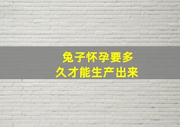 兔子怀孕要多久才能生产出来