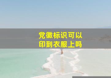 党徽标识可以印到衣服上吗