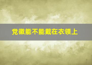 党徽能不能戴在衣领上