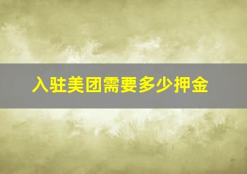 入驻美团需要多少押金