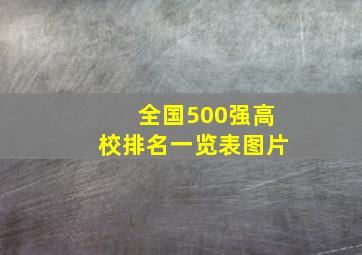 全国500强高校排名一览表图片