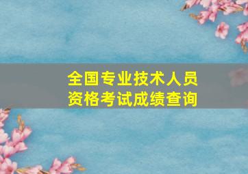 全国专业技术人员资格考试成绩查询