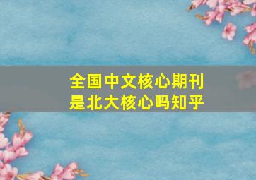 全国中文核心期刊是北大核心吗知乎