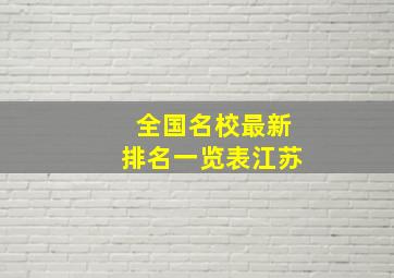 全国名校最新排名一览表江苏