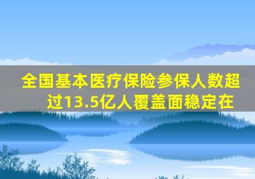 全国基本医疗保险参保人数超过13.5亿人覆盖面稳定在