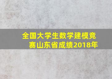 全国大学生数学建模竞赛山东省成绩2018年