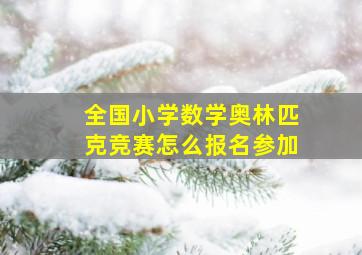 全国小学数学奥林匹克竞赛怎么报名参加