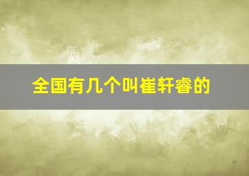 全国有几个叫崔轩睿的