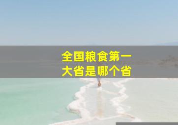 全国粮食第一大省是哪个省