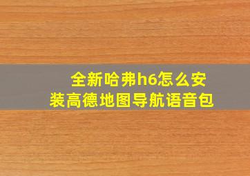 全新哈弗h6怎么安装高德地图导航语音包