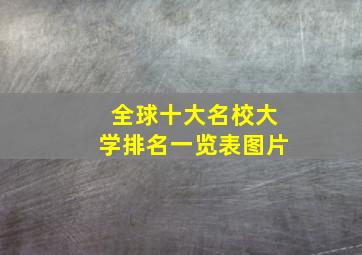 全球十大名校大学排名一览表图片