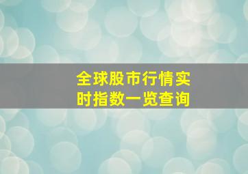 全球股市行情实时指数一览查询