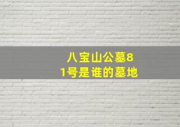 八宝山公墓81号是谁的墓地