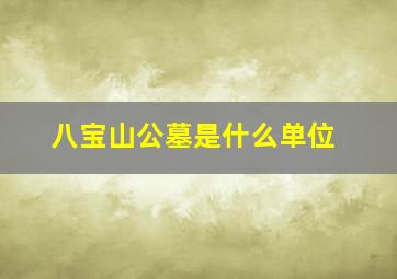 八宝山公墓是什么单位