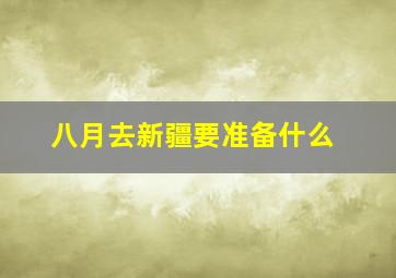 八月去新疆要准备什么