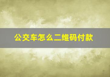 公交车怎么二维码付款