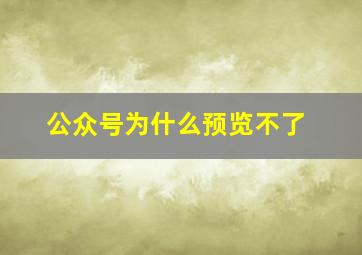 公众号为什么预览不了