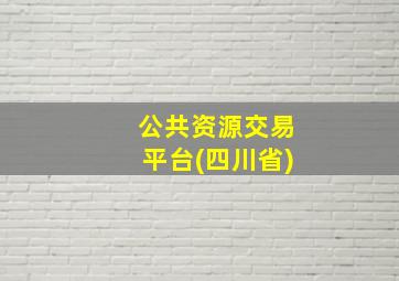 公共资源交易平台(四川省)