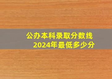 公办本科录取分数线2024年最低多少分