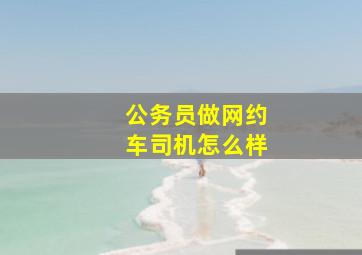 公务员做网约车司机怎么样