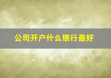 公司开户什么银行最好